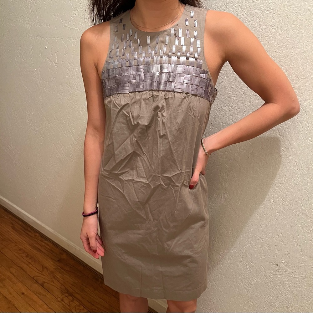 Y2K Vince Taupe Sleeveless cotton dress Small